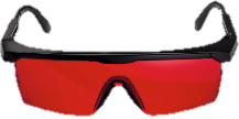 Gafas rojas para visualizar láser rojo