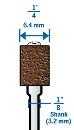 Mandril vástago adaptador de lijado de 1/4" - 6.4mm con tubo de Lija de grano 60
