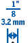 Broca de corte para azulejos de 1/8" - 3.2 mm